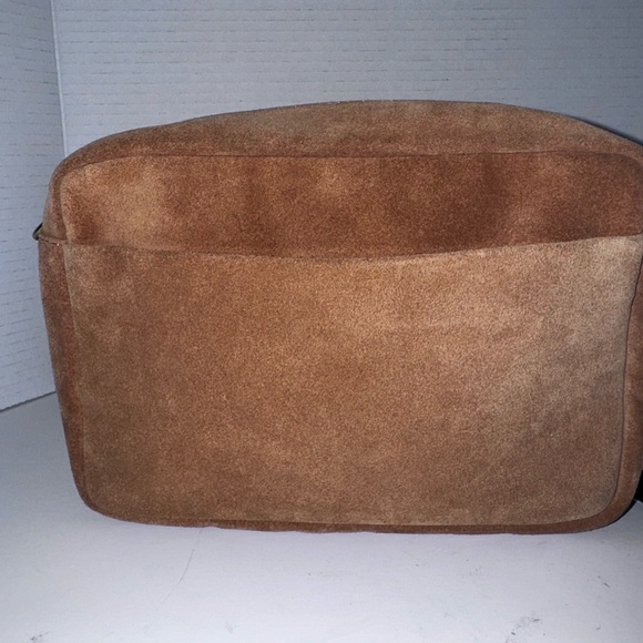 Clare V Marisol Stripe Camel Suede Crossbody Bag - Picture 4 of 5